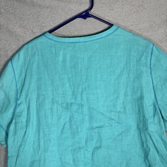 Earth Song Skirt Set Womens Size 12 Teal Linen Blend Gauze Boho Hippie Lagenlook - Picture 11 of 16